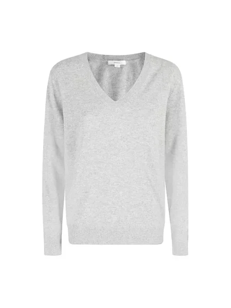 Sweter Vince z dekoltem w serek szary