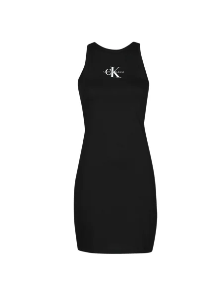 Rochie din denim Calvin Klein Jeans de costum negru