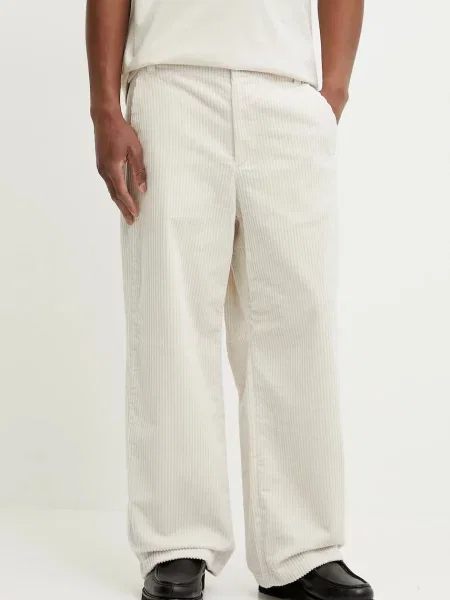 A.P.C. pantaloni de catifea cord pantalon river H drept bej