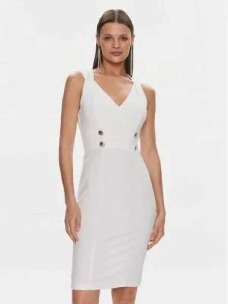 Rinascimento Rochie cocktail Alb
