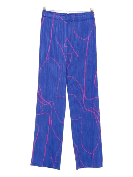 Plisirane hlače Pleats Please Issey Miyake plava