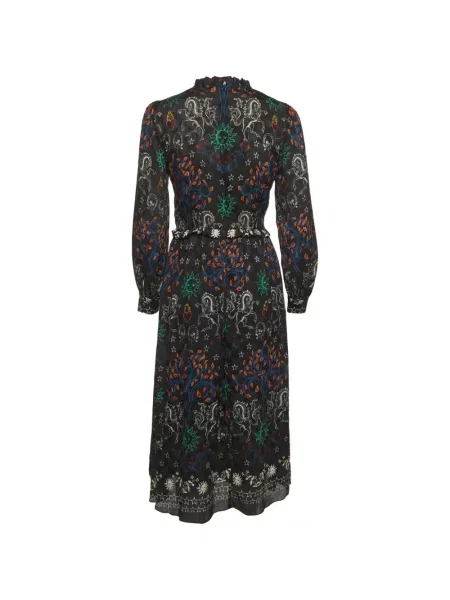 Rochie midi Sandro cu volane negru