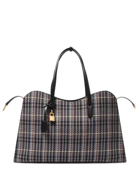 Geantă shopper Stella Mccartney în carouri negru