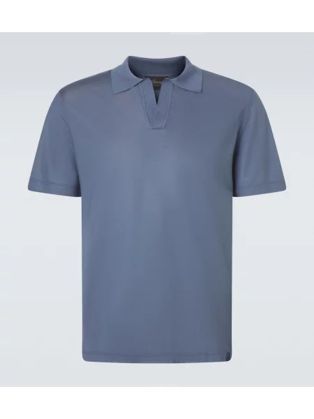Polo Brioni de mătase albastru