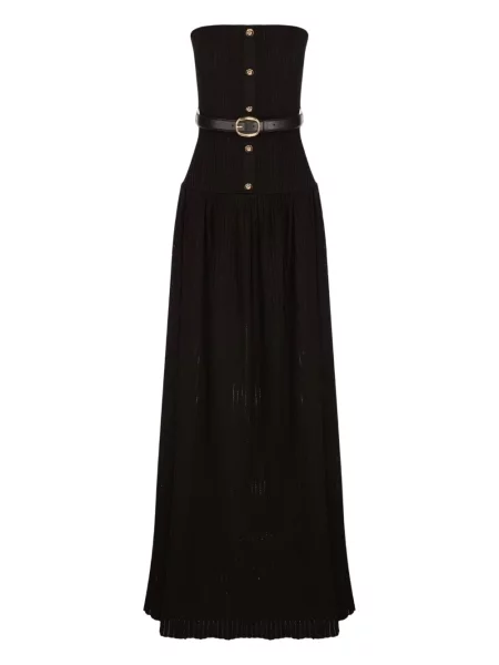 Dzianinowa sukienka maxi Self-portrait czarna