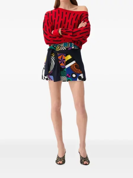 Fusta mini Versace de catifea negru