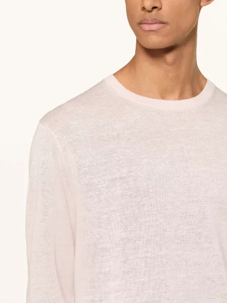 Calvin Klein Pletené Polo Tričko S Lnem světle růžová