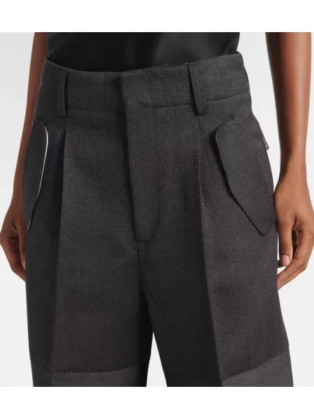 Pantaloni Victoria Beckham de lână negru