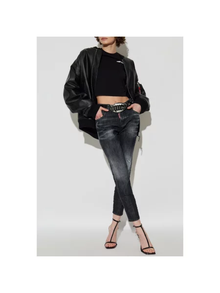 Jeansy dziecięce Dsquared2 czarne