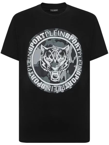 Tricou Plein Sport cu imagine cu dungi de tigru negru
