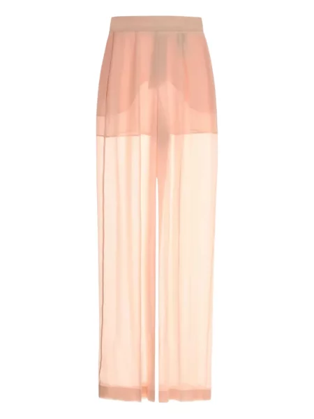 Pantaloni Alberta Ferretti de mătase roz