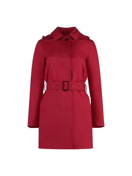 Trencz Moorer z kapturem czerwony