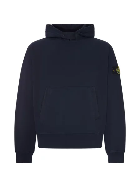 Lung hanorac cu glugă Stone Island cu strasuri albastru