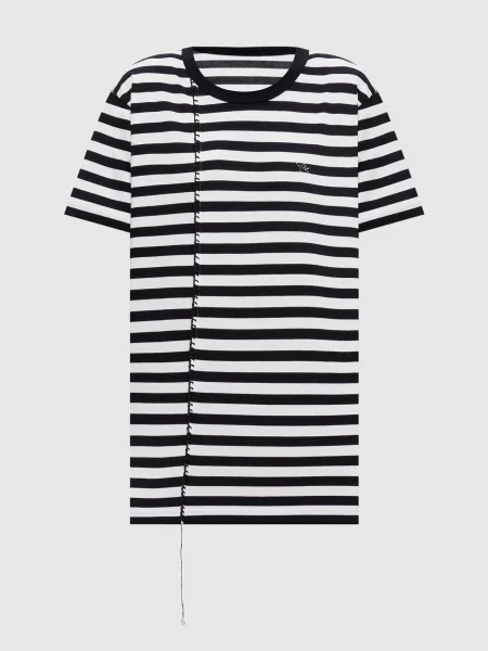 Футболка в смужку з монограмою Y`s Yamamoto біла