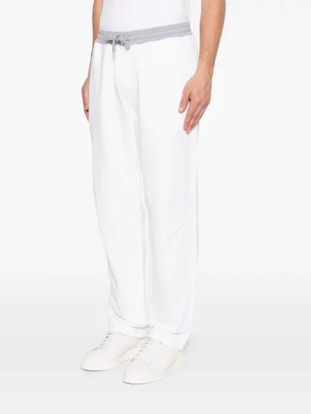 Běžecké kalhoty Brunello Cucinelli se stahovací šňůrkou bílé