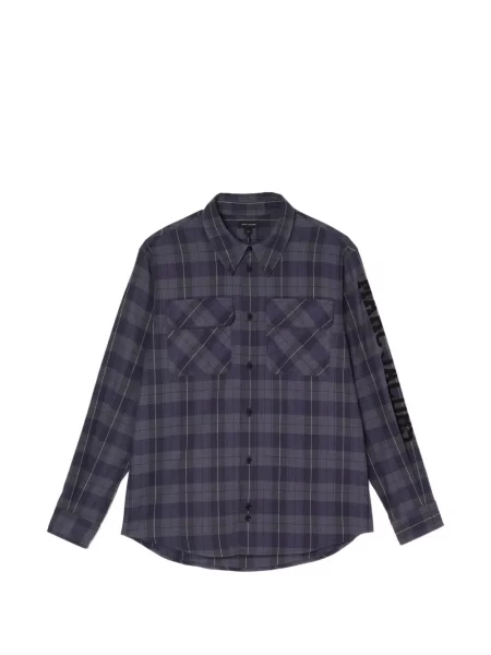 Cămașă Marc Jacobs în carouri de flanelă violet