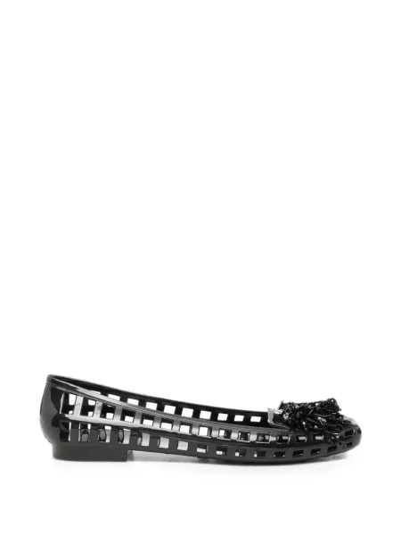 Pantofi cu toc Heavenly Jelly cu model floral fără toc cu aplicații negru