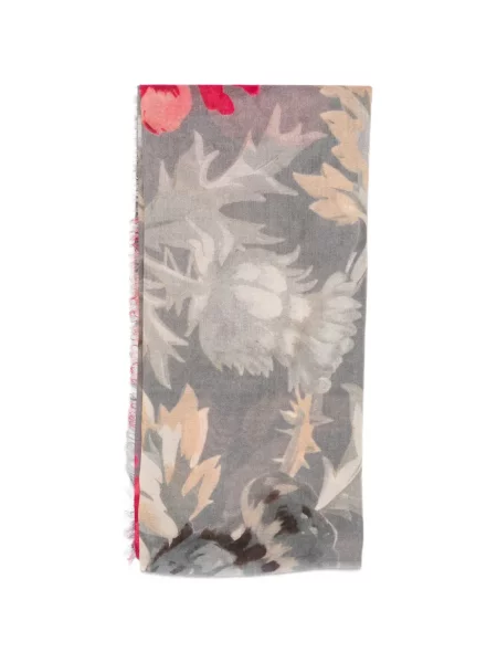 Fular Mouleta cu model floral cu imagine gri