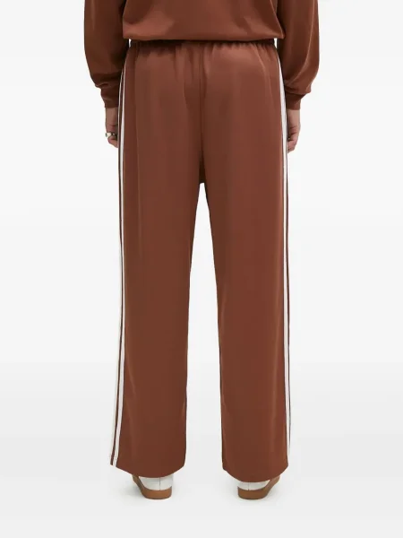Pantaloni palazzo Adidas cu dungi plisat cu imagine albastru