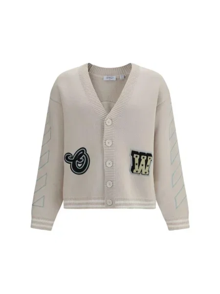 Kardigan Off-white z logo biały