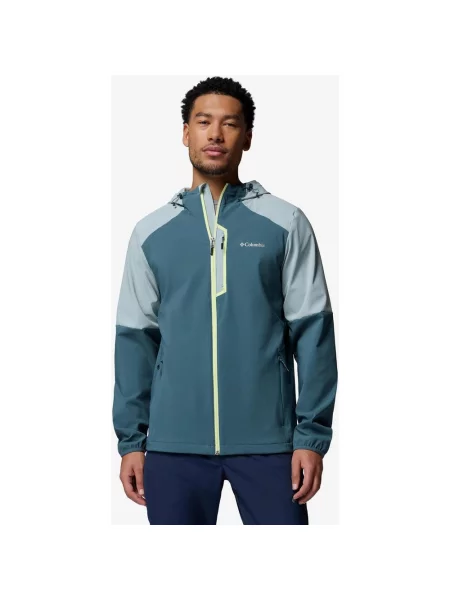 Polar Columbia Tech Softshell niebieskozielony z kapturem L niebieska