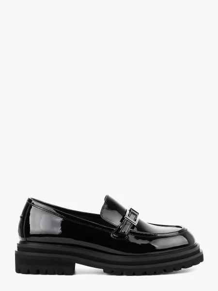 Лофери LeBERDES лакова натуральна шкіра чорний