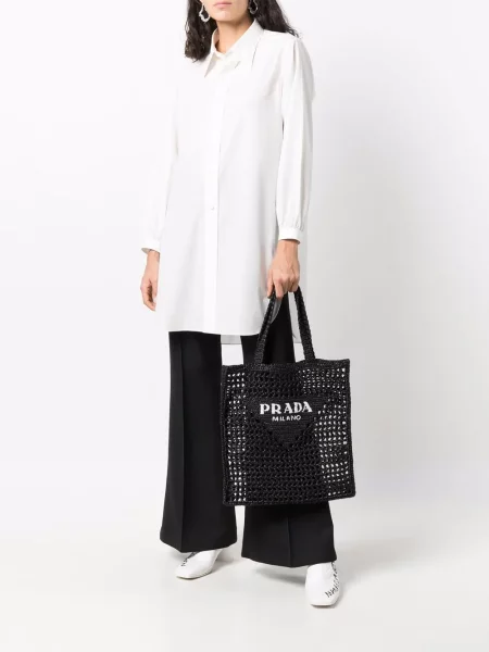 Geantă de mână Prada cu imagine negru