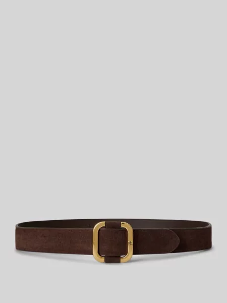Pasek ze skóry welurowej z wytłoczonym logo Lauren Ralph Lauren