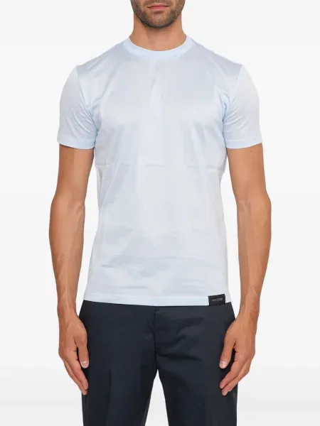 Tricou Low Brand cu decolteu rotund scurt albastru