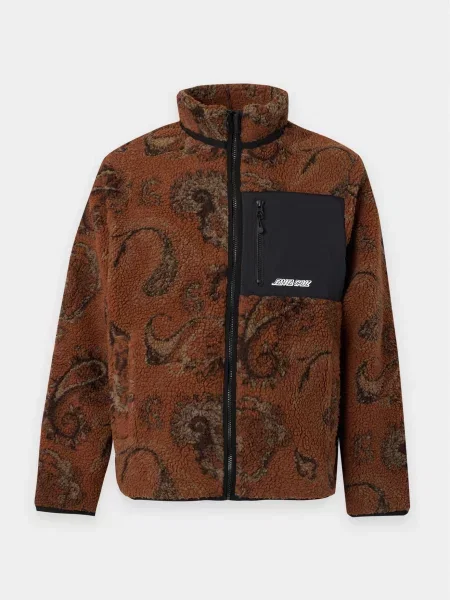 Santa Cruz Jachetă fleece Freestyle kaki / roșu ruginiu negru