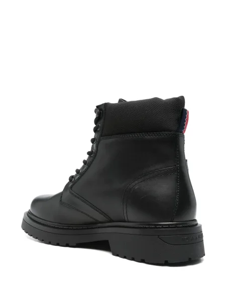 Cizme scurte Tommy Jeans din piele negru