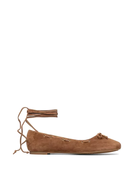 Matlasat sneakerși Michael Michael Kors din piele de căprioară cu legături maro