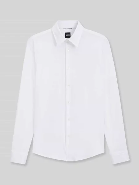 Boss Koszula Z Pikowanej Tkaniny Roan Slim Fit weiss biała