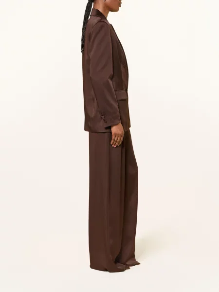 Max Mara Studio Spodnie Marlene Alpaca Z Satyny braun