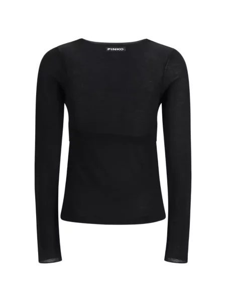 Top Pinko cu decolteu în V negru
