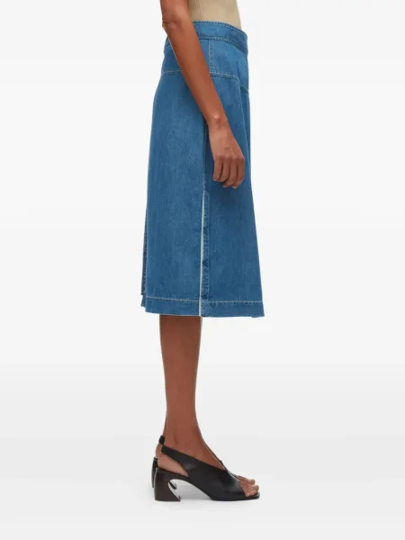 Fustă midi 3.1 Phillip Lim până la genunchi albastru
