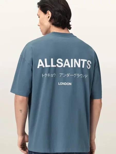 AllSaints tricou oversized pentru bărbați din MINA albastru