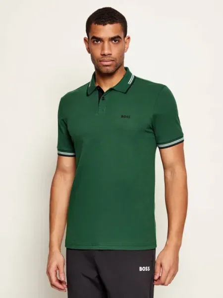 BOSS GREEN Polo Paul | stretch verde