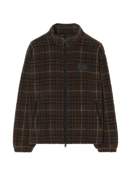 Geacă Burberry de lână în carouri maro