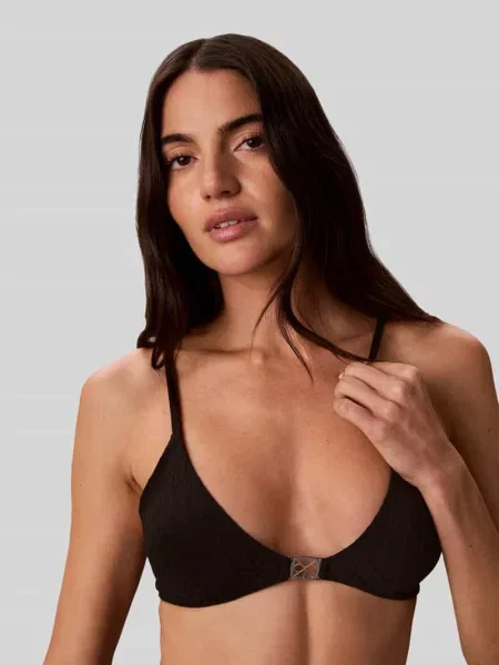 Biustonosz typu bralette ze wzorem na całej powierzchni model EMBOS' Calvin Klein Underwear czarna