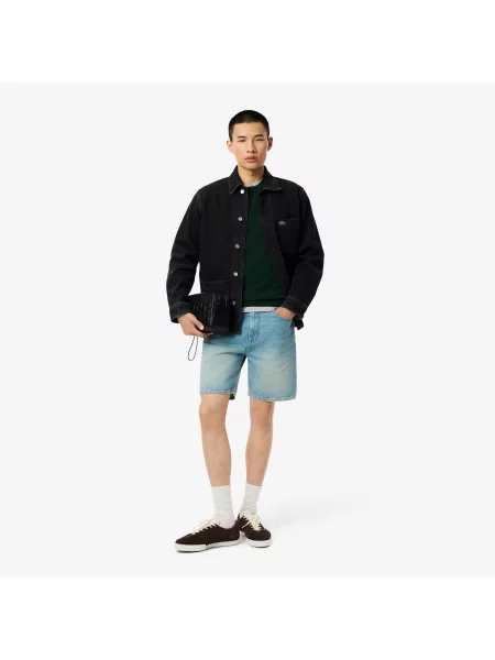 Lacoste Monochromatyczny Sweter Z Okrągłym Dekoltem zielony