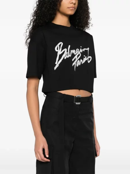 Tricou Balmain cu imagine negru