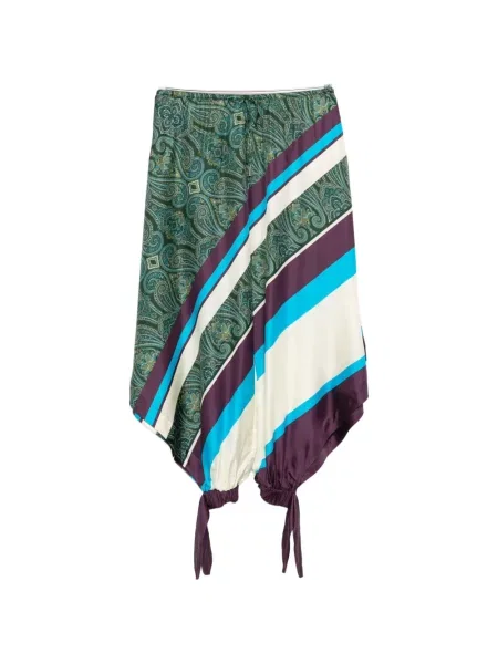 Pantaloni Alemais cu imagine cu model paisley conici verde