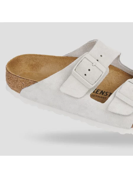 Birkenstock papuci din piele Arizona alb