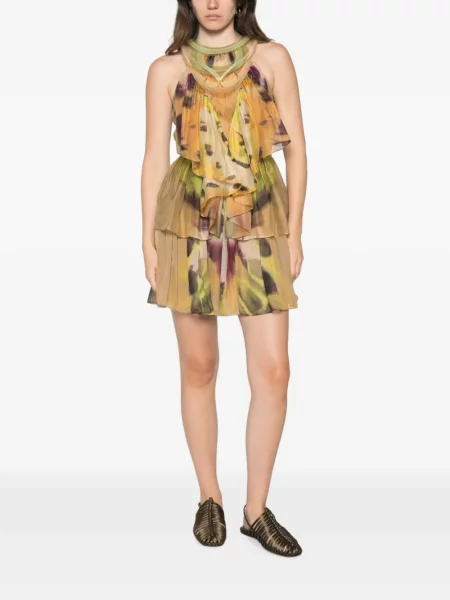 Rochie mini Alberta Ferretti cu imagine cu imprimeu abstract verde