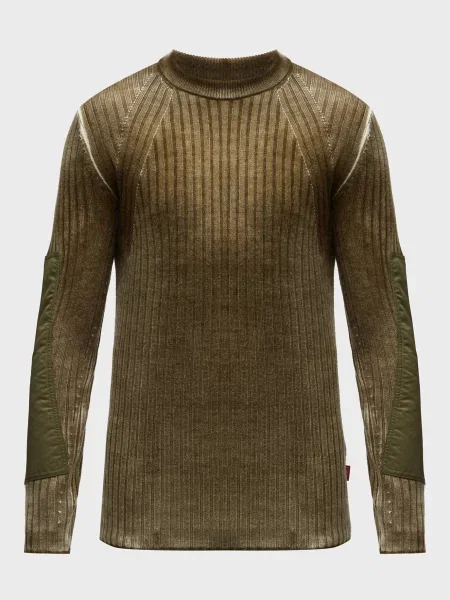 Шерстяной свитер Diesel ретро зеленый