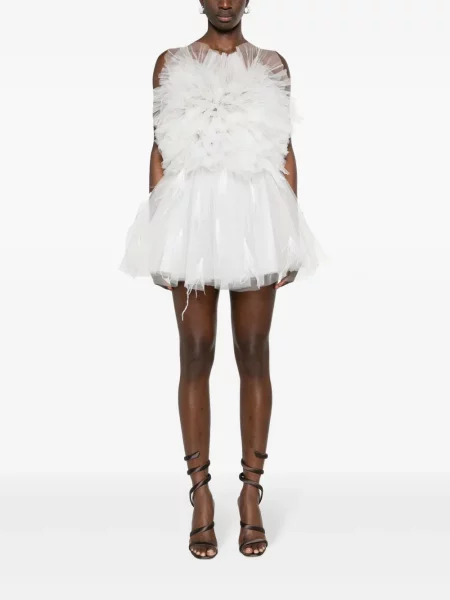 Rochie Loulou cu volane alb
