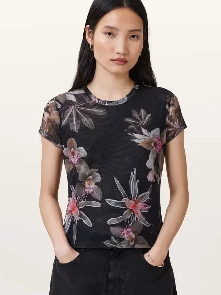 Тениска AllSaints ELLIE дамска черно