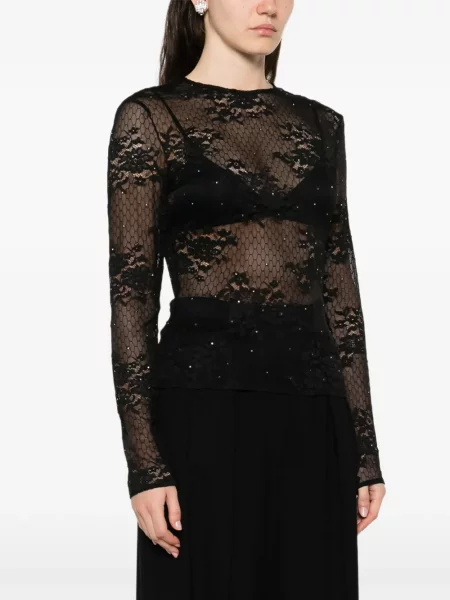 Top Giuseppe Di Morabito din dantelă de cristal negru