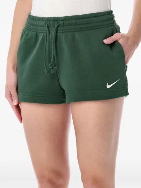Haftowane szorty Nike polarowe z wysoką talią niebieskie